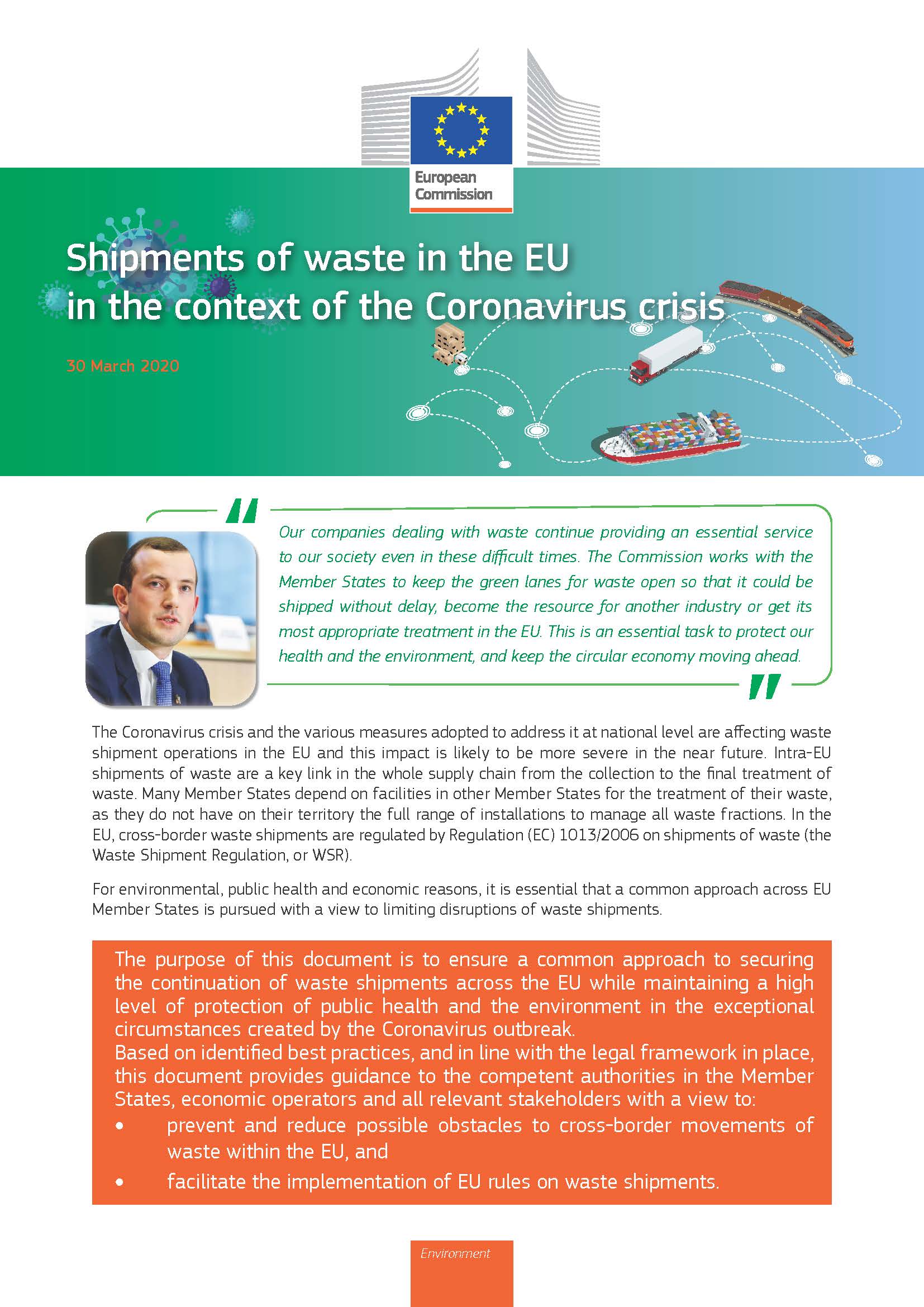 EU waste shipment and COVID-19